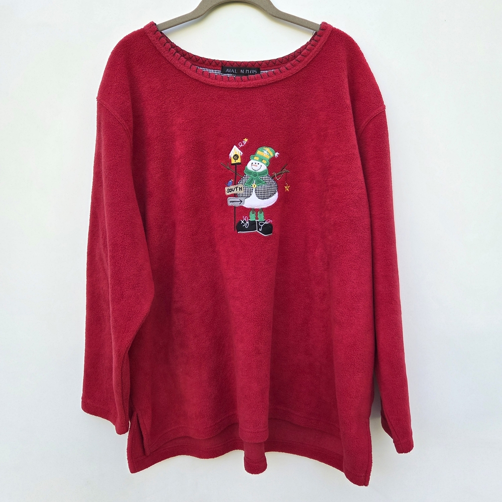 Avalon Plus Christmas Snowman Sweatshirt Size-2X
